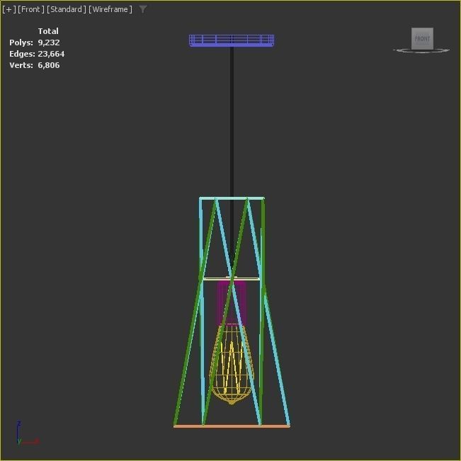 Pack of lamps with vintage bulb Low-poly 3D model_10