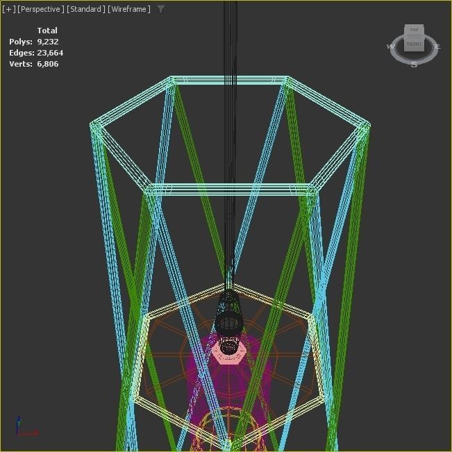 Pack of lamps with vintage bulb Low-poly 3D model_14