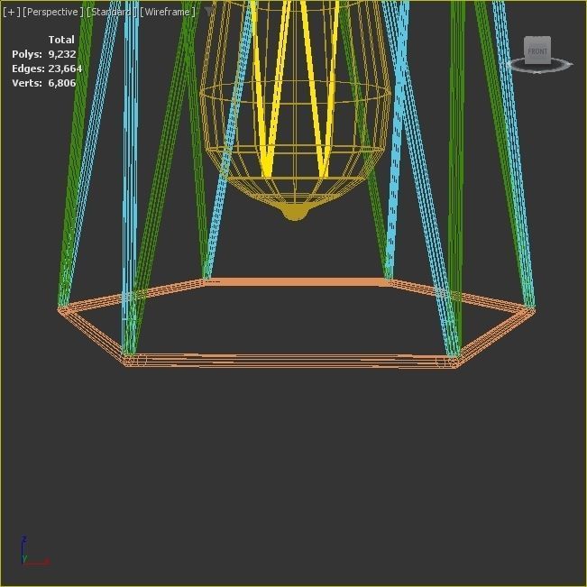 Pack of lamps with vintage bulb Low-poly 3D model_16