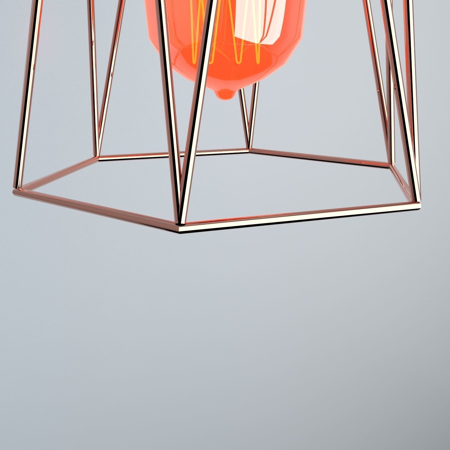 Pack of lamps with vintage bulb Low-poly 3D model_7