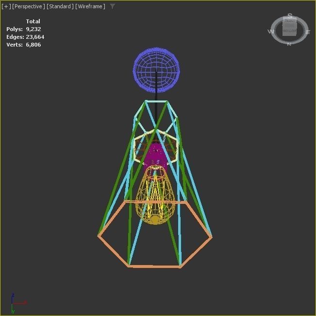 Pack of lamps with vintage bulb Low-poly 3D model_17