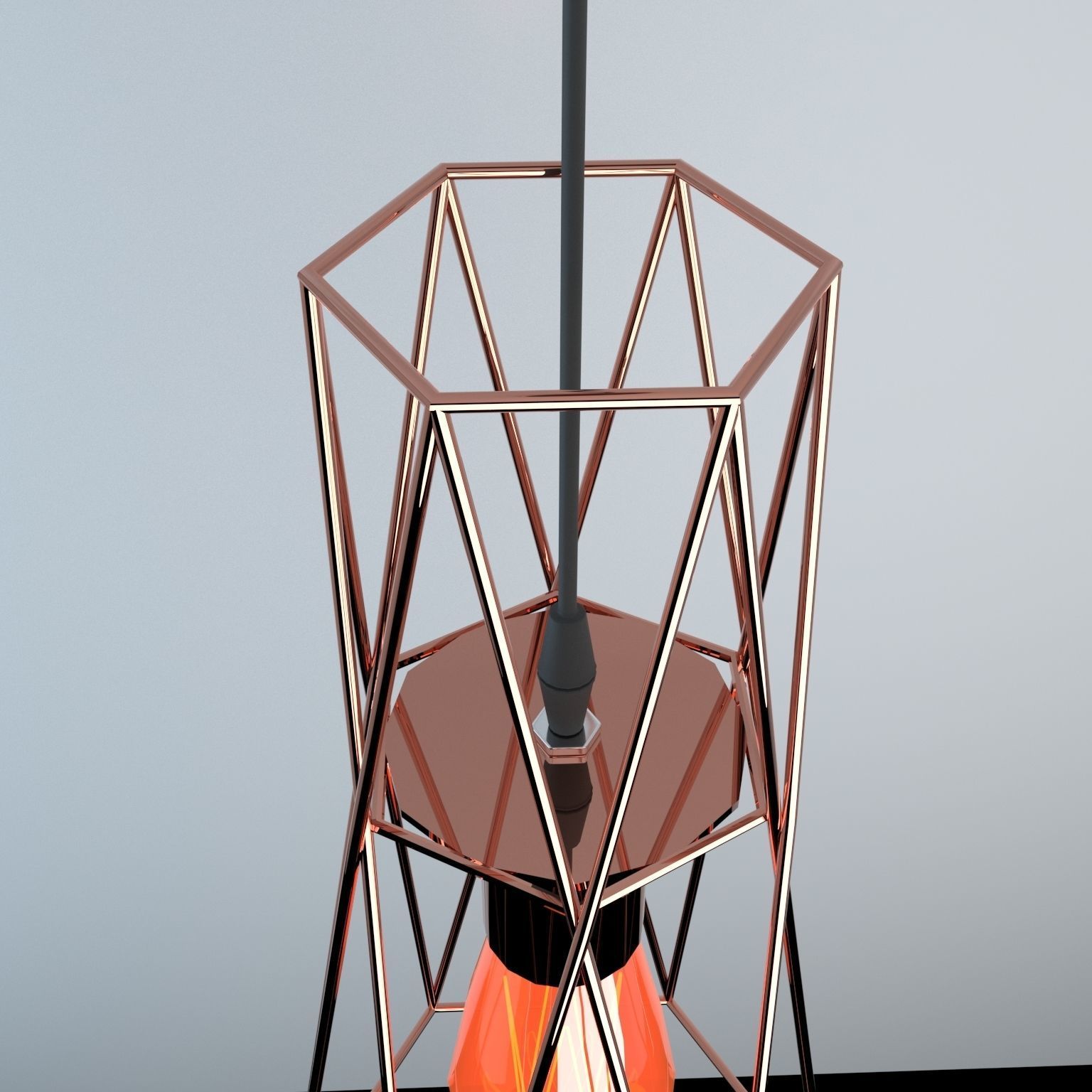 Pack of lamps with vintage bulb Low-poly 3D model_5