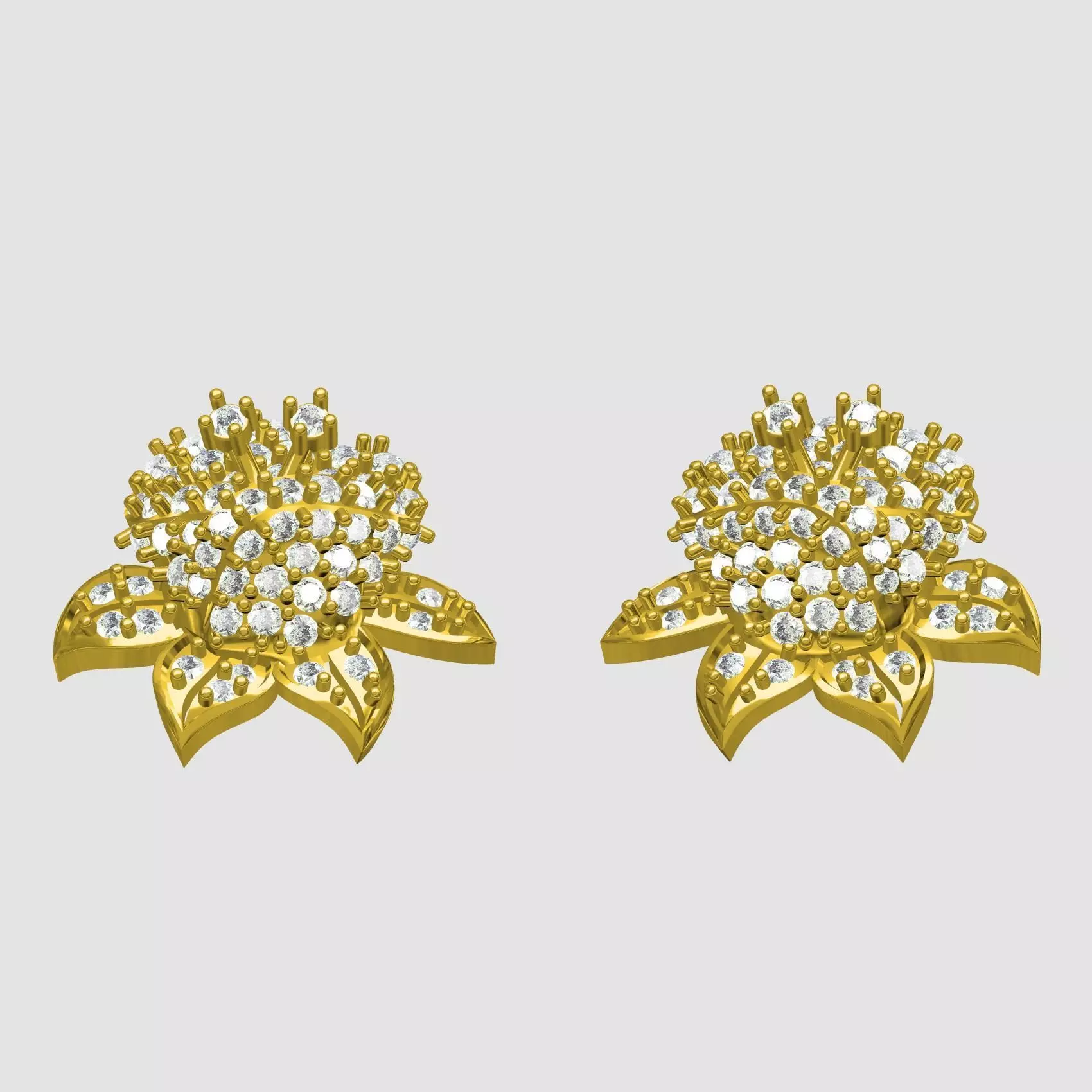 Diamond Rose Hip Hop Earring 3D print model