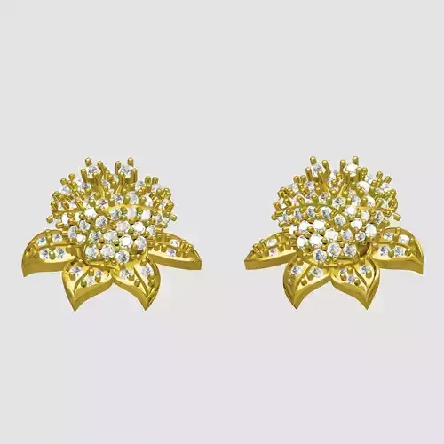 Diamond Rose Hip Hop Earring
