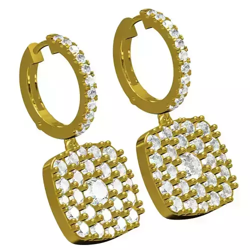 Cushion Shape Light Hoop Earring