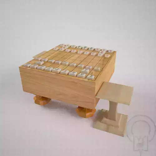Chess Japanese Shogi - 2 masked - traditional Low-poly 3D model