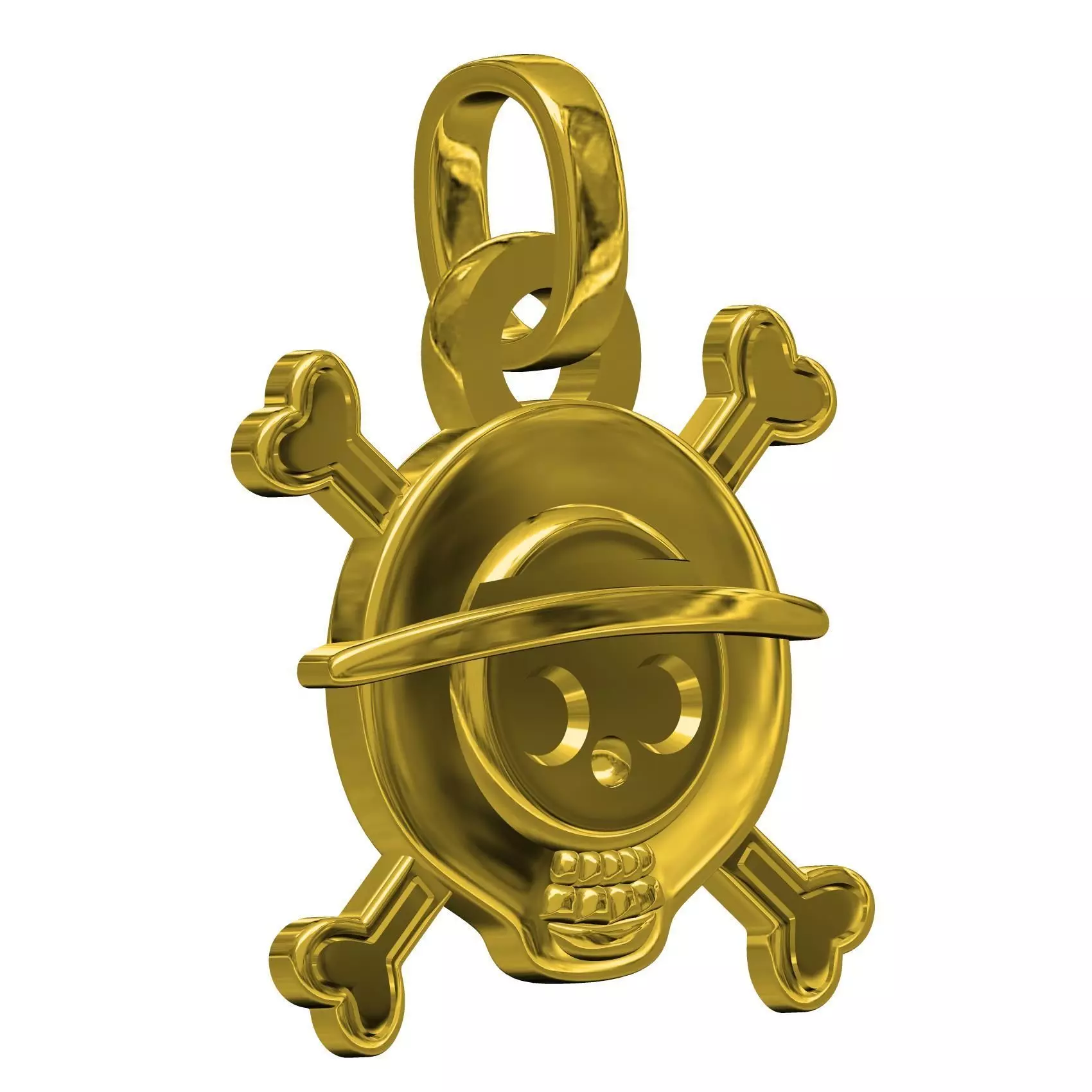 Pirate Skull Plaine Pendant 3D print model