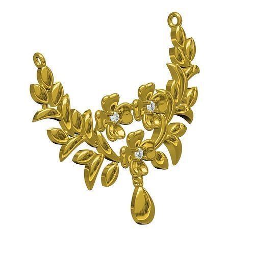 Beautiful Flower Branch Necklace 3D print model