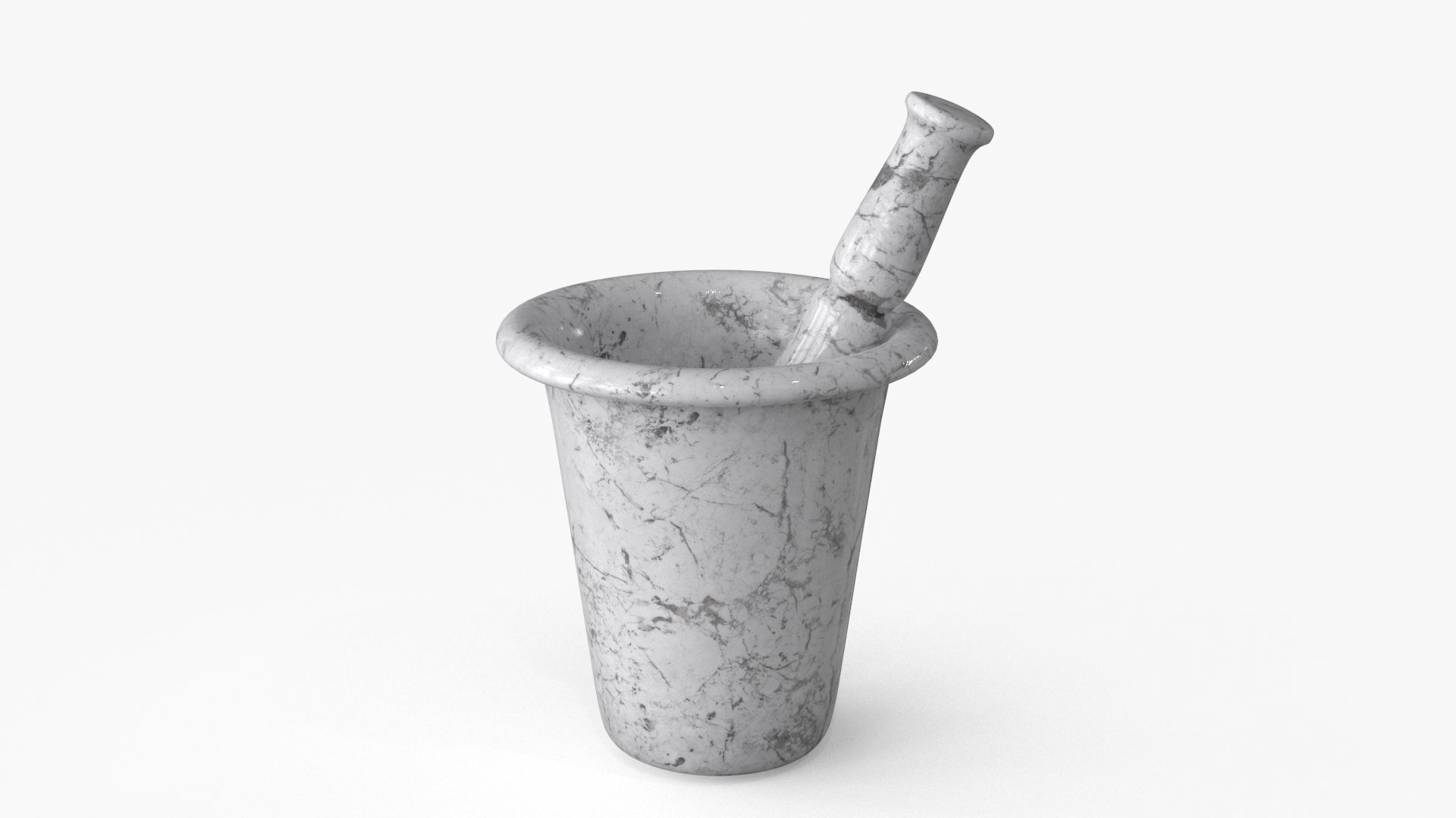 Mortar And Pestle Low-poly 3D model_3