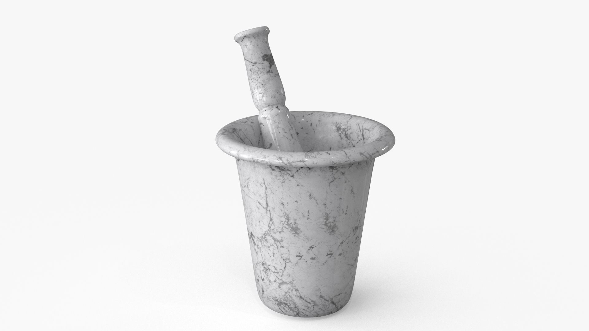Mortar And Pestle Low-poly 3D model_7