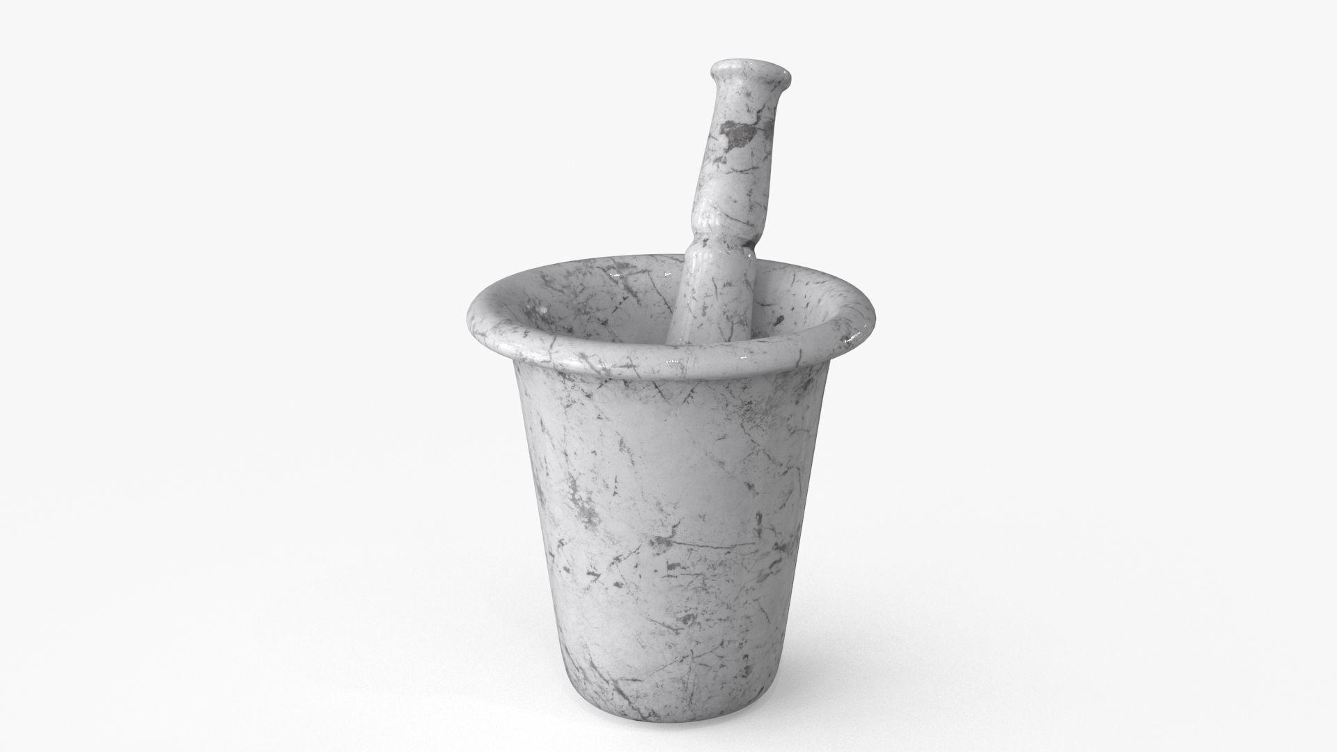 Mortar And Pestle Low-poly 3D model_5