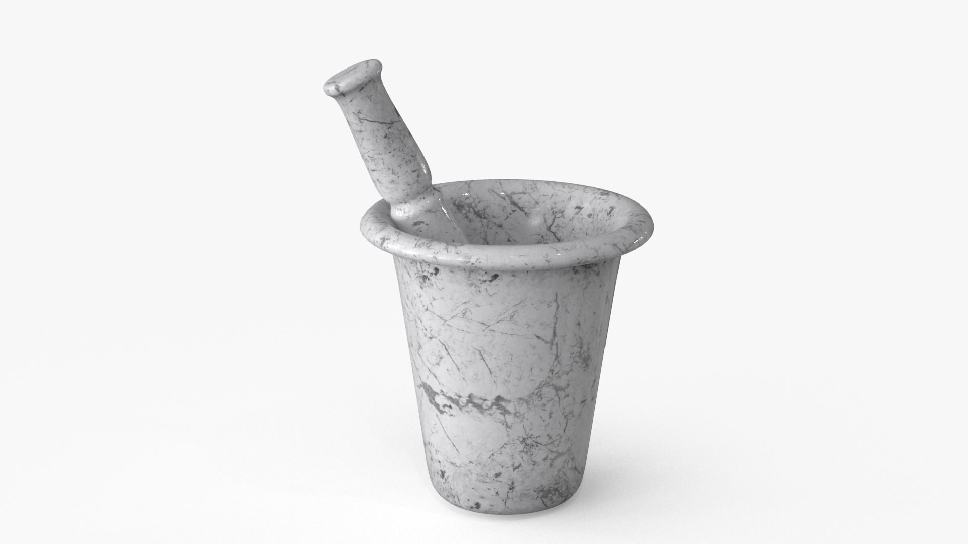 Mortar And Pestle Low-poly 3D model_9