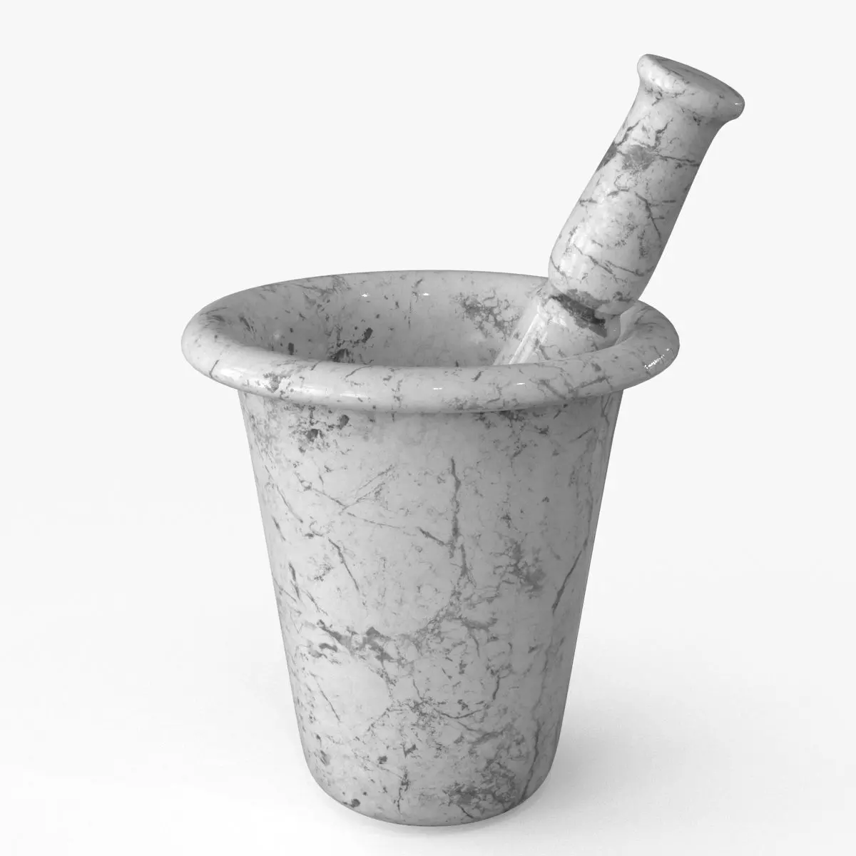 Mortar And Pestle Low-poly 3D model_0