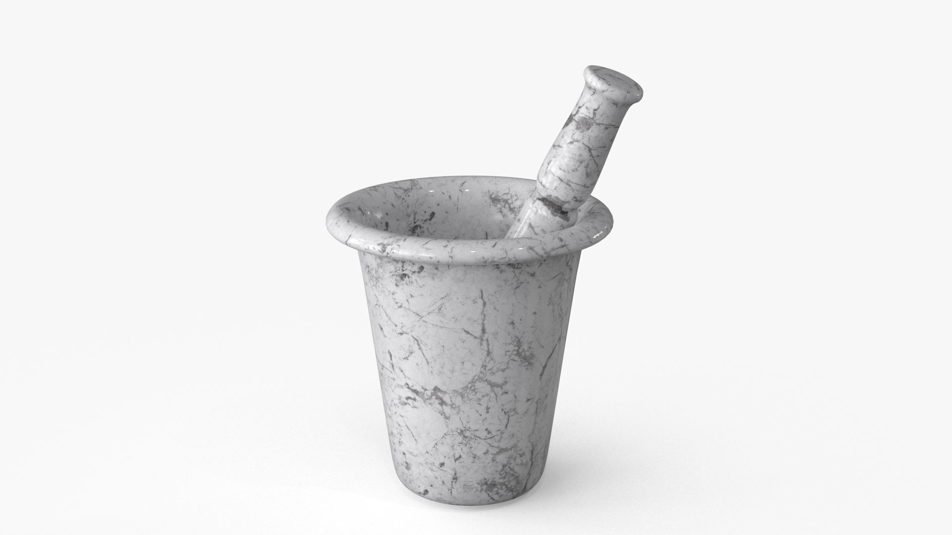 Mortar And Pestle Low-poly 3D model_2