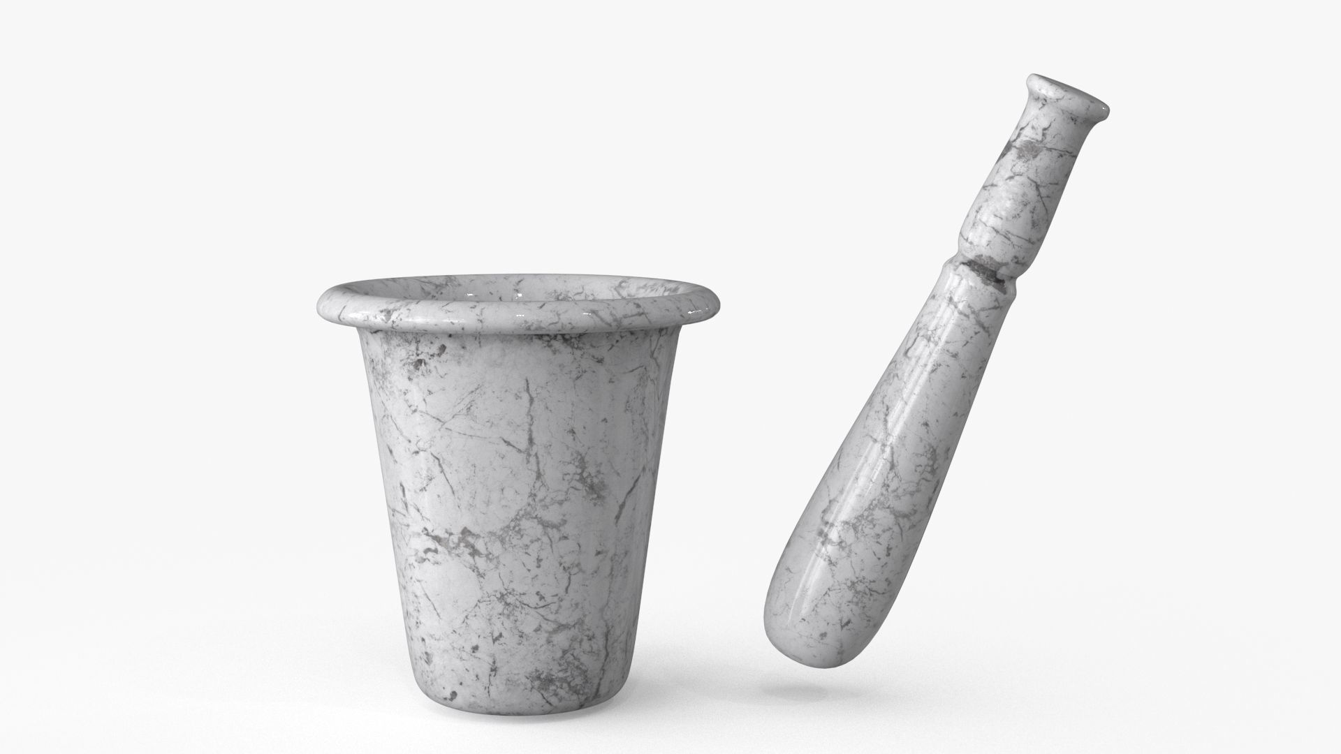 Mortar And Pestle Low-poly 3D model_16