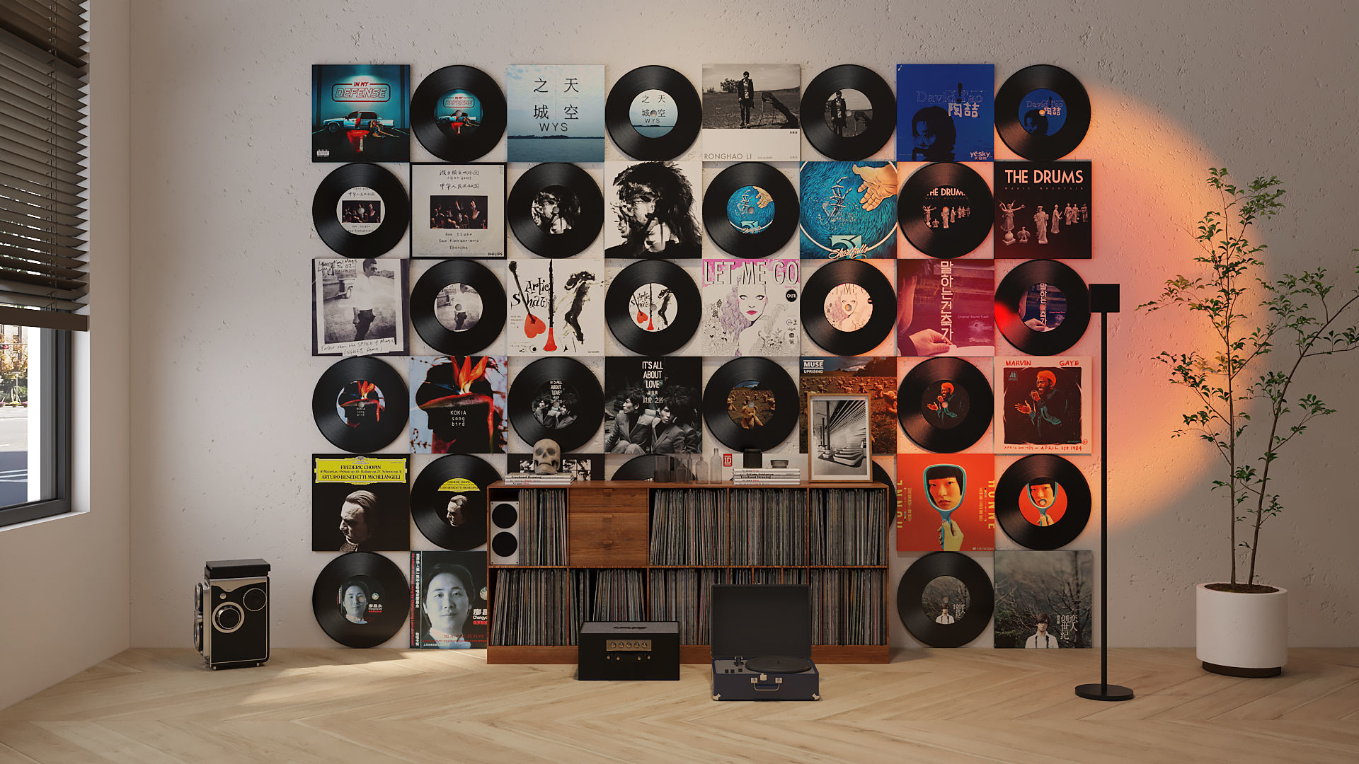 3D model Record player Old record model scene Phase I -001 3D model VR ...