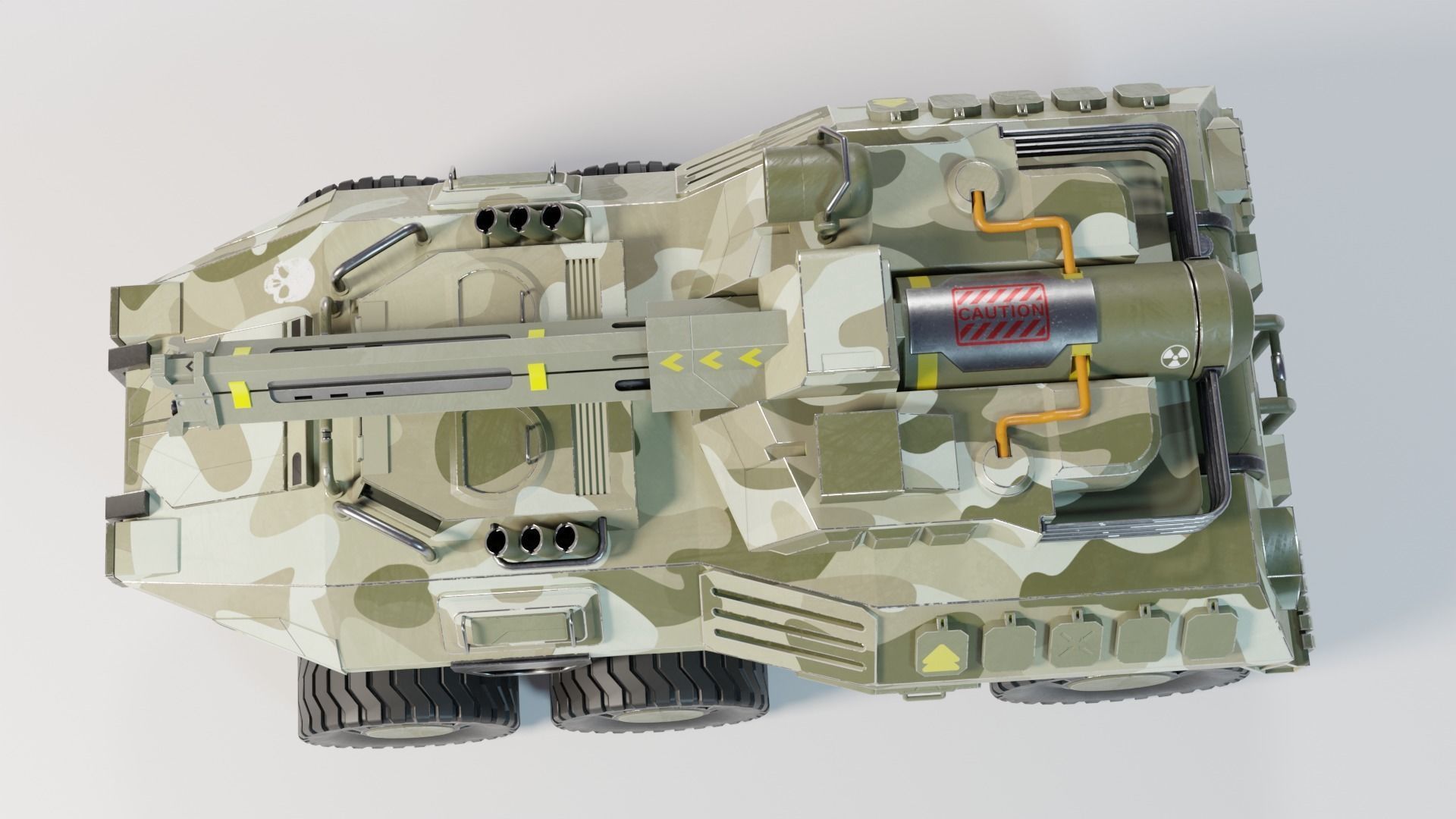 Sci Fi LowPoly model of a light tank is a game-ready model Low-poly 3D model_5