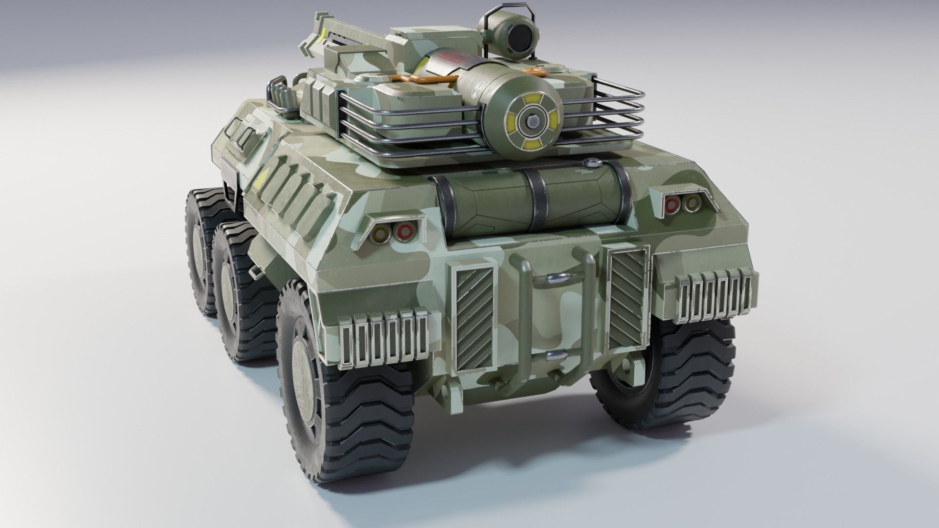 Sci Fi LowPoly model of a light tank is a game-ready model Low-poly 3D model_6
