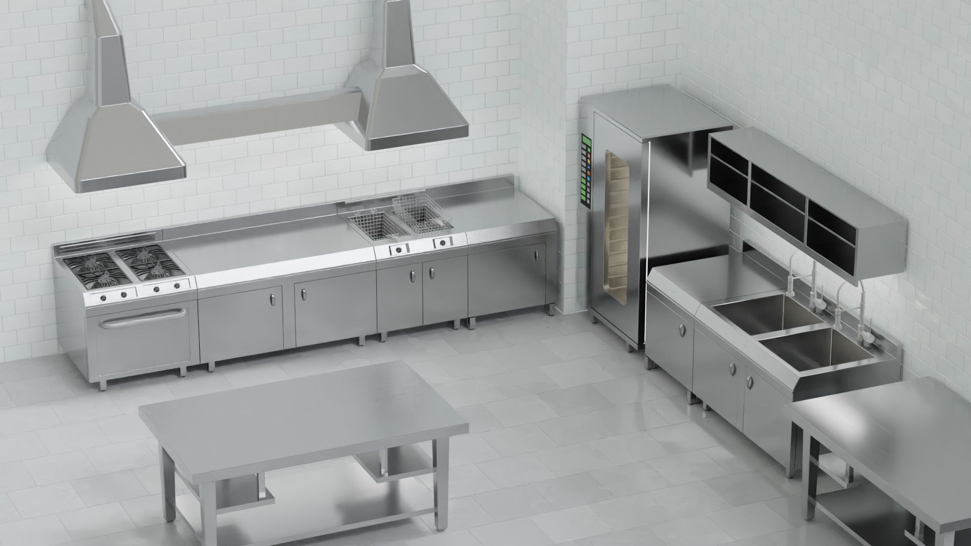 Industrial Kitchen 3D model_1