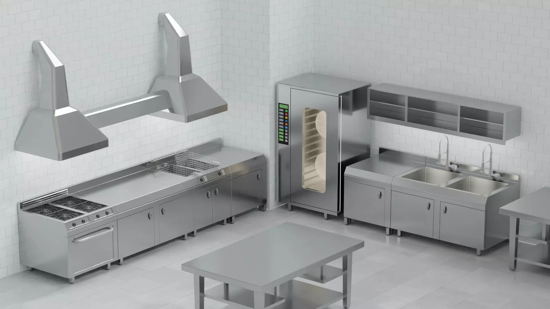 Industrial Kitchen 3D model_0