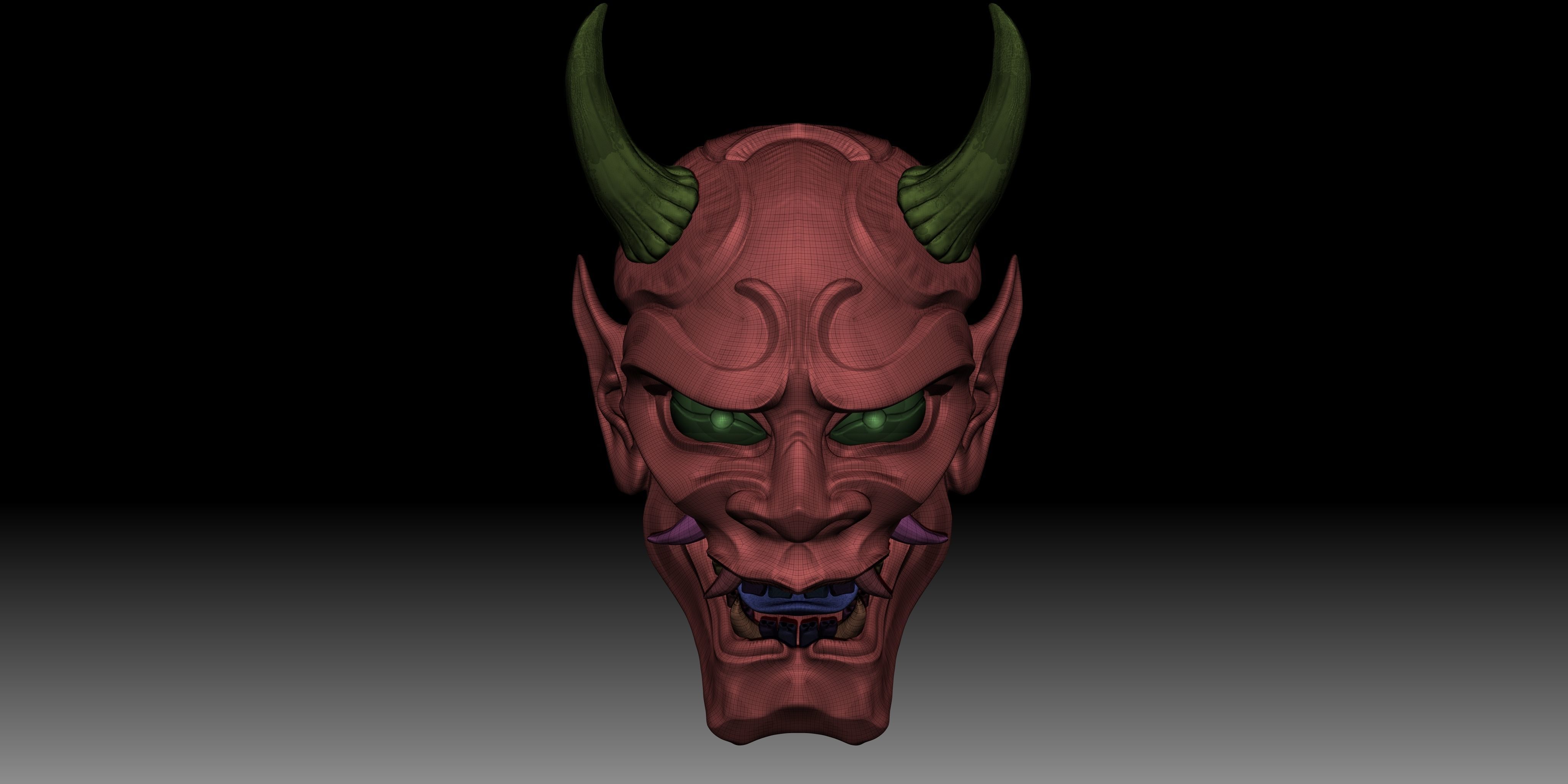 mask  toy  devil  fear  Hard table ratio 3D print model_2