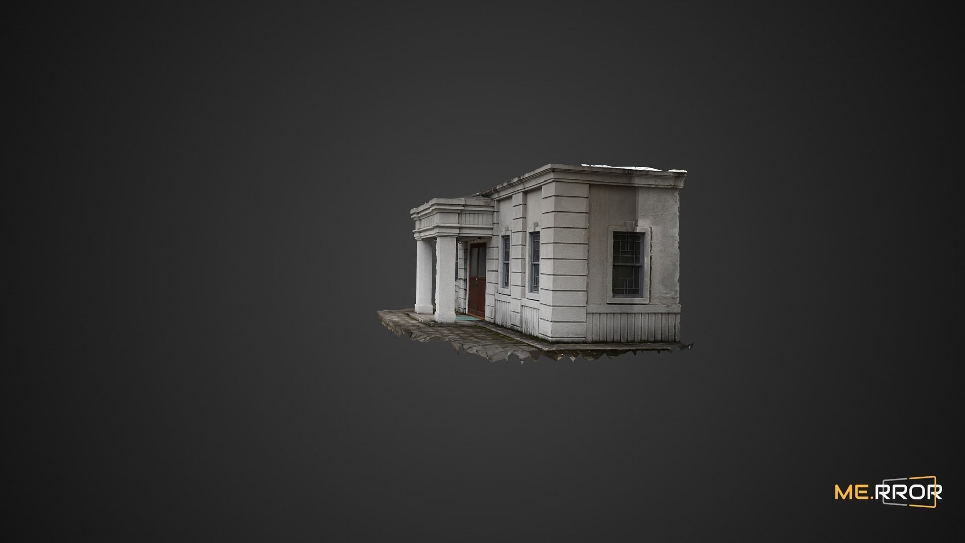 Grey Wall Building 3D model_7