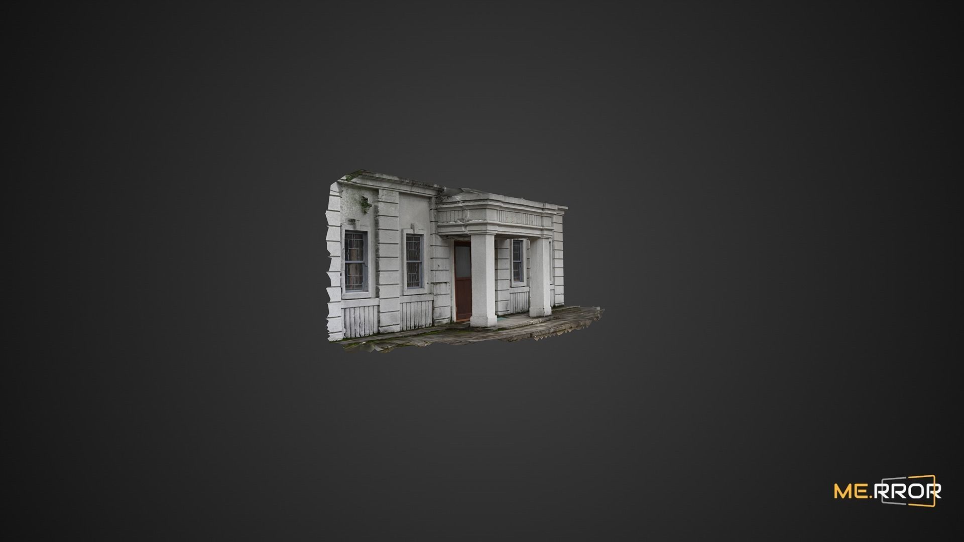 Grey Wall Building 3D model_5