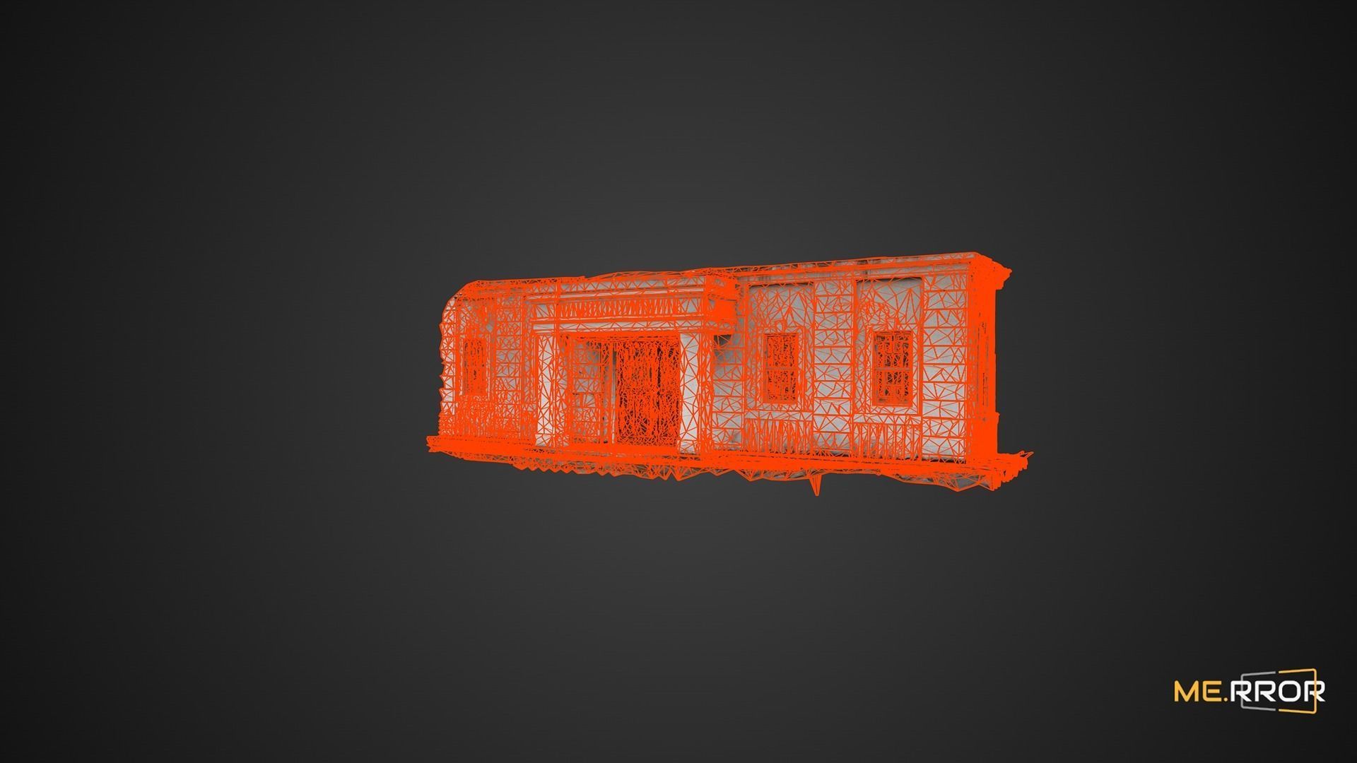 Grey Wall Building 3D model_2