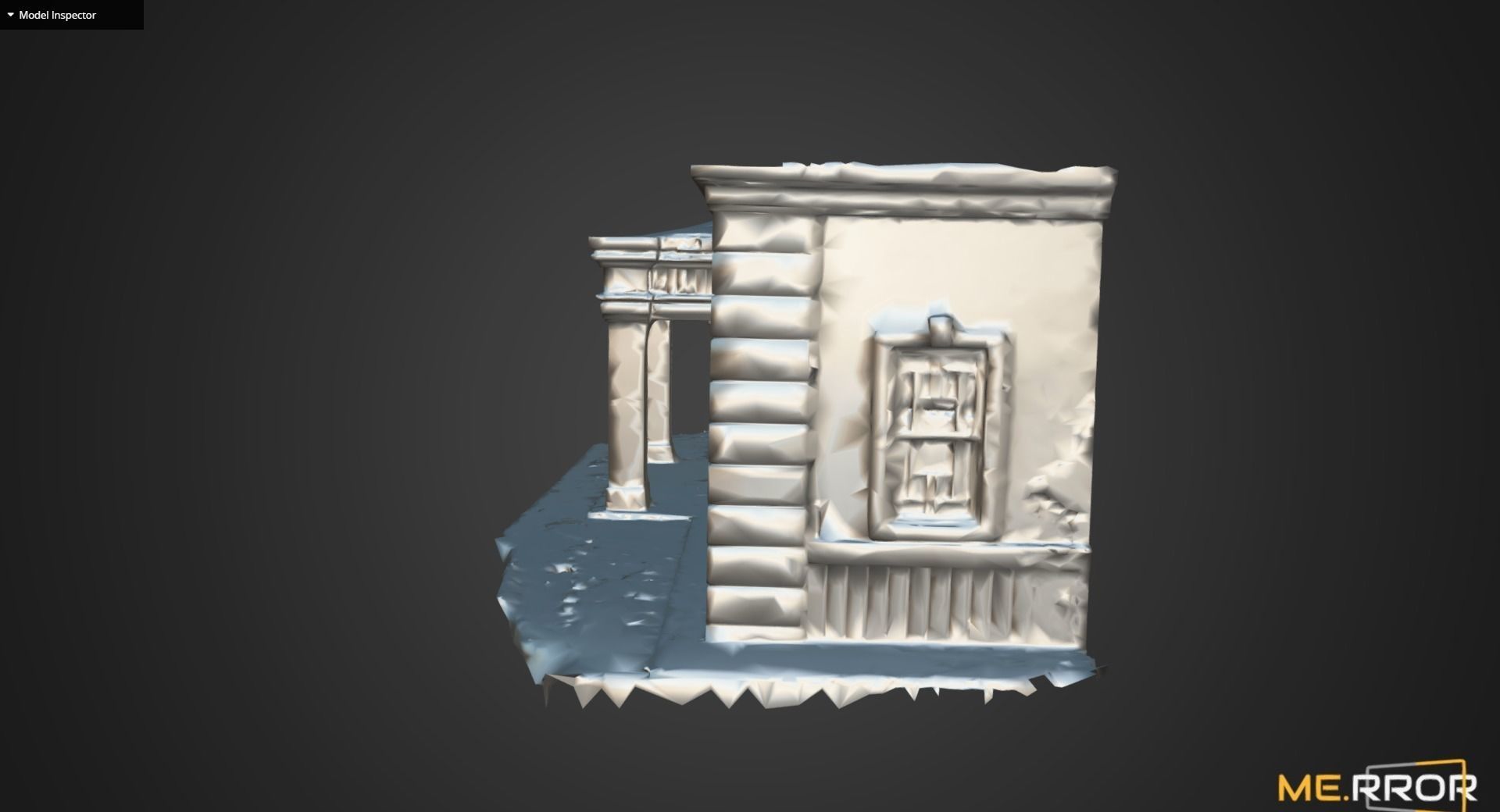 Grey Wall Building 3D model_12