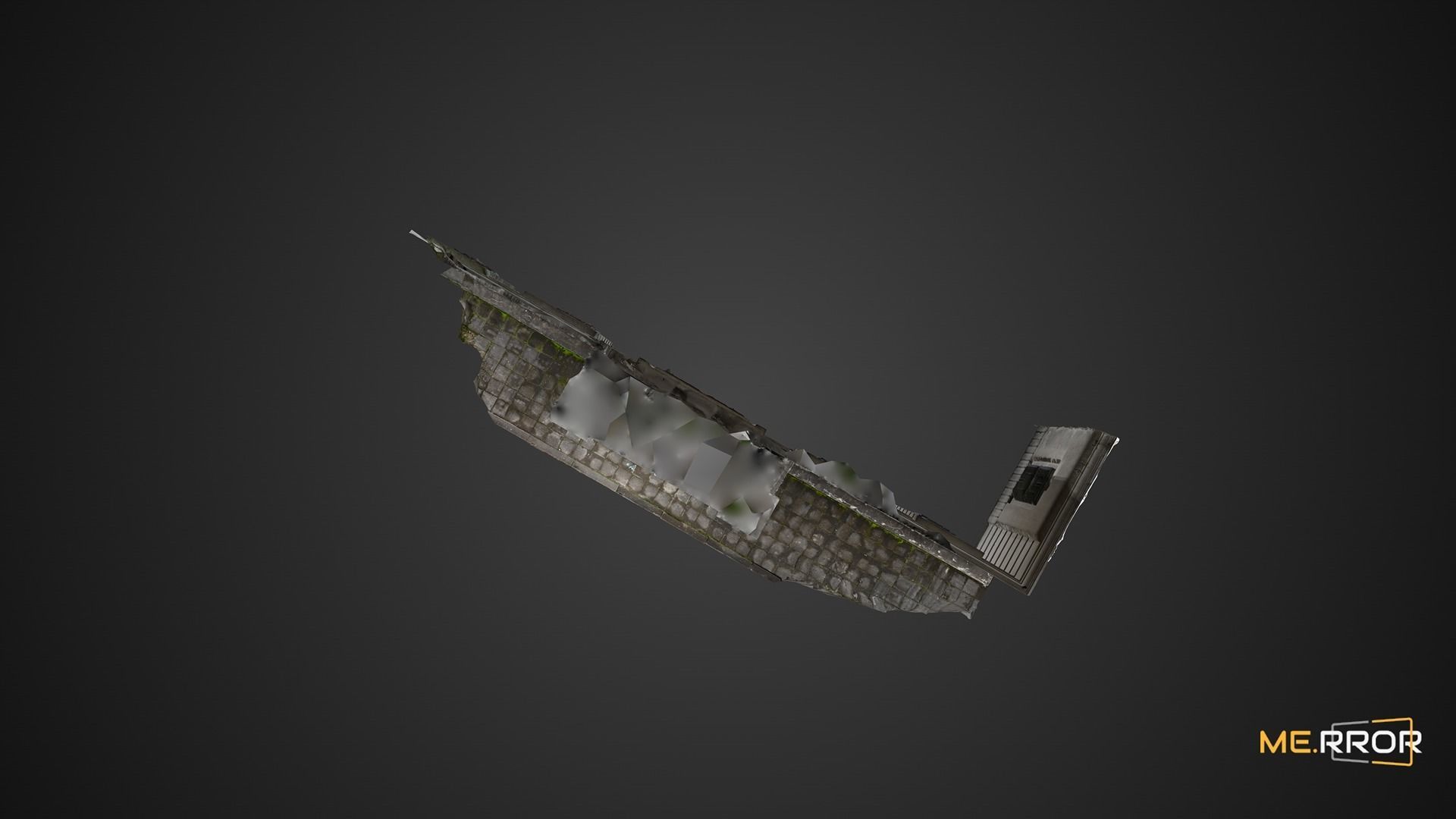 Grey Wall Building 3D model_10