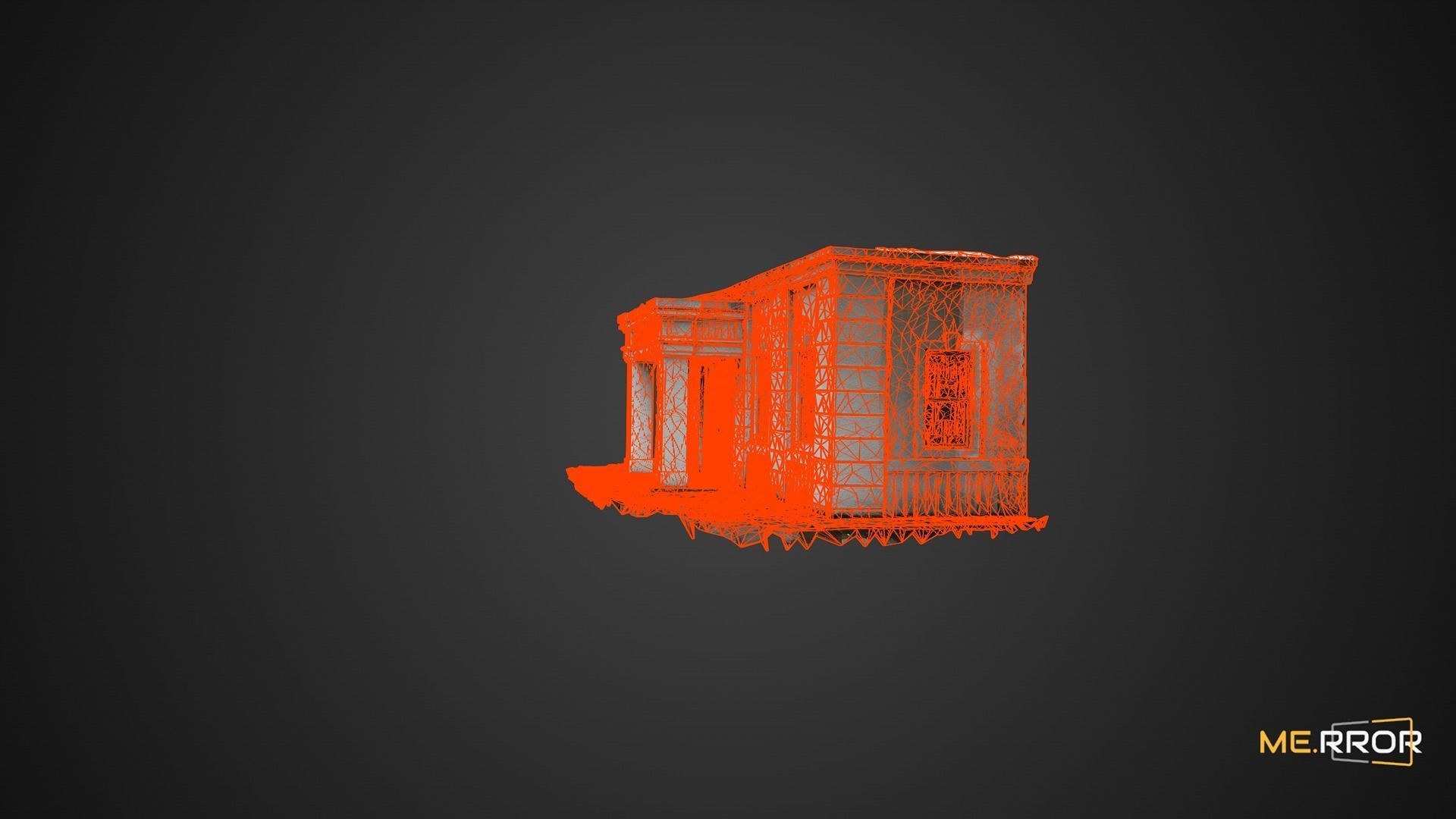 Grey Wall Building 3D model_8