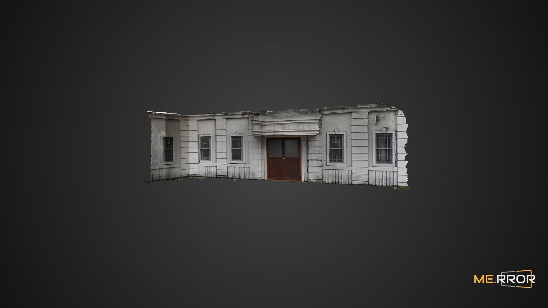 Grey Wall Building 3D model_3