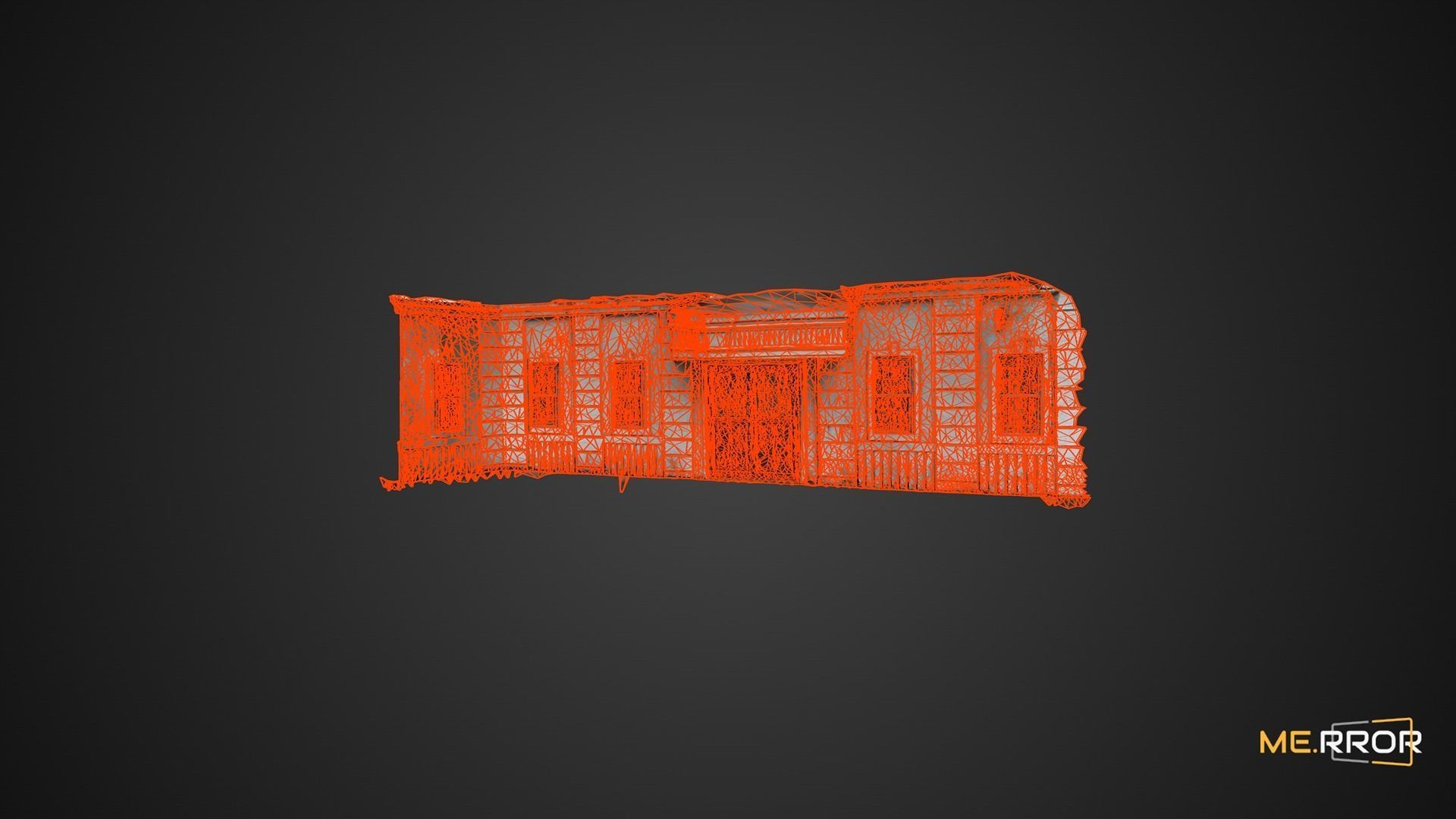 Grey Wall Building 3D model_4