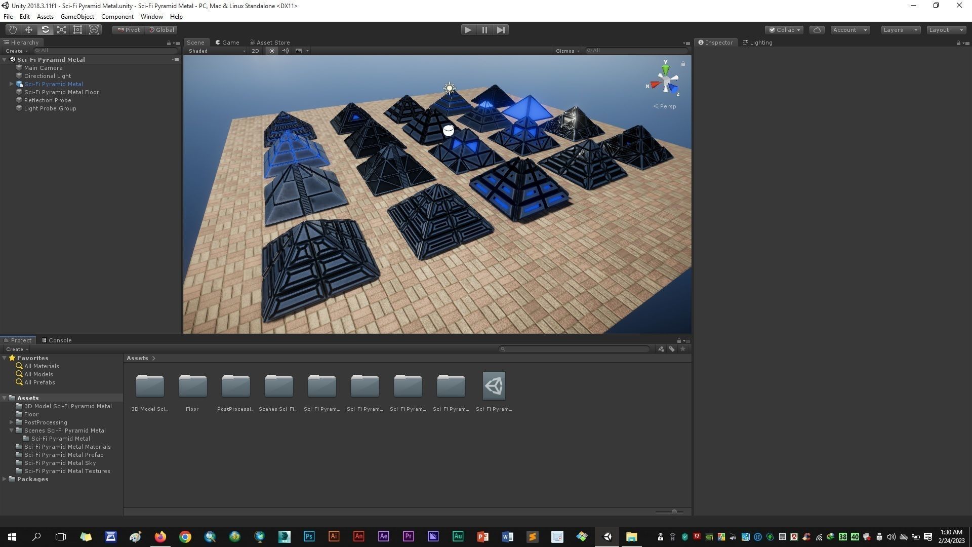 Sci-Fi Pyramid Metal Low-poly 3D model_10
