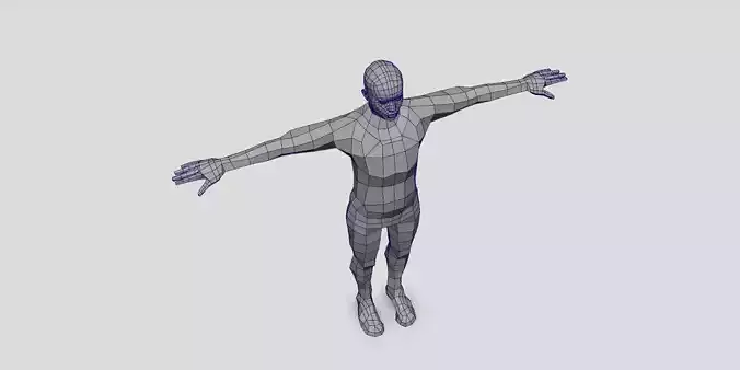 Low polygon man 3d model
