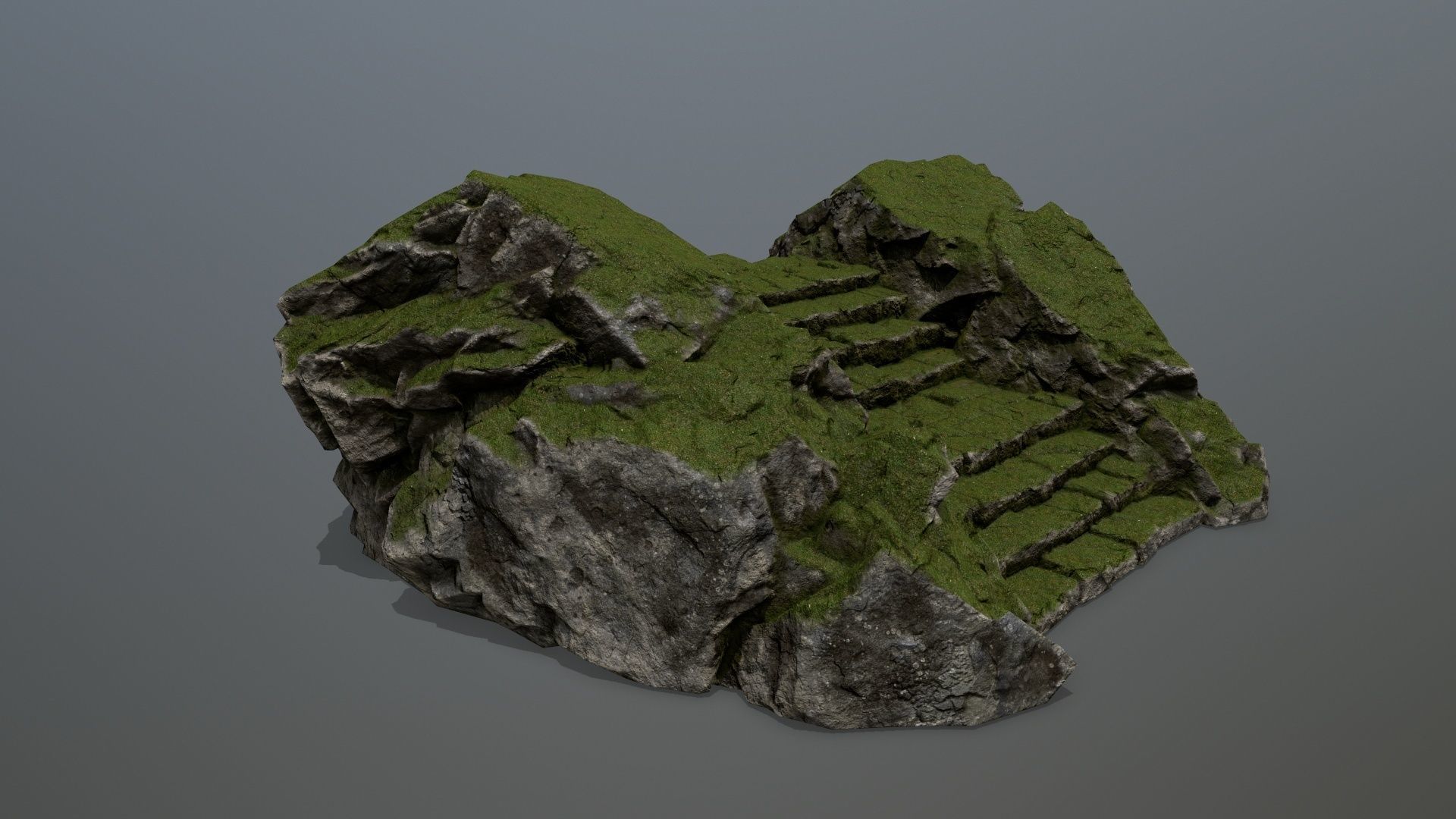 Rock Gate Low-poly 3D model_2