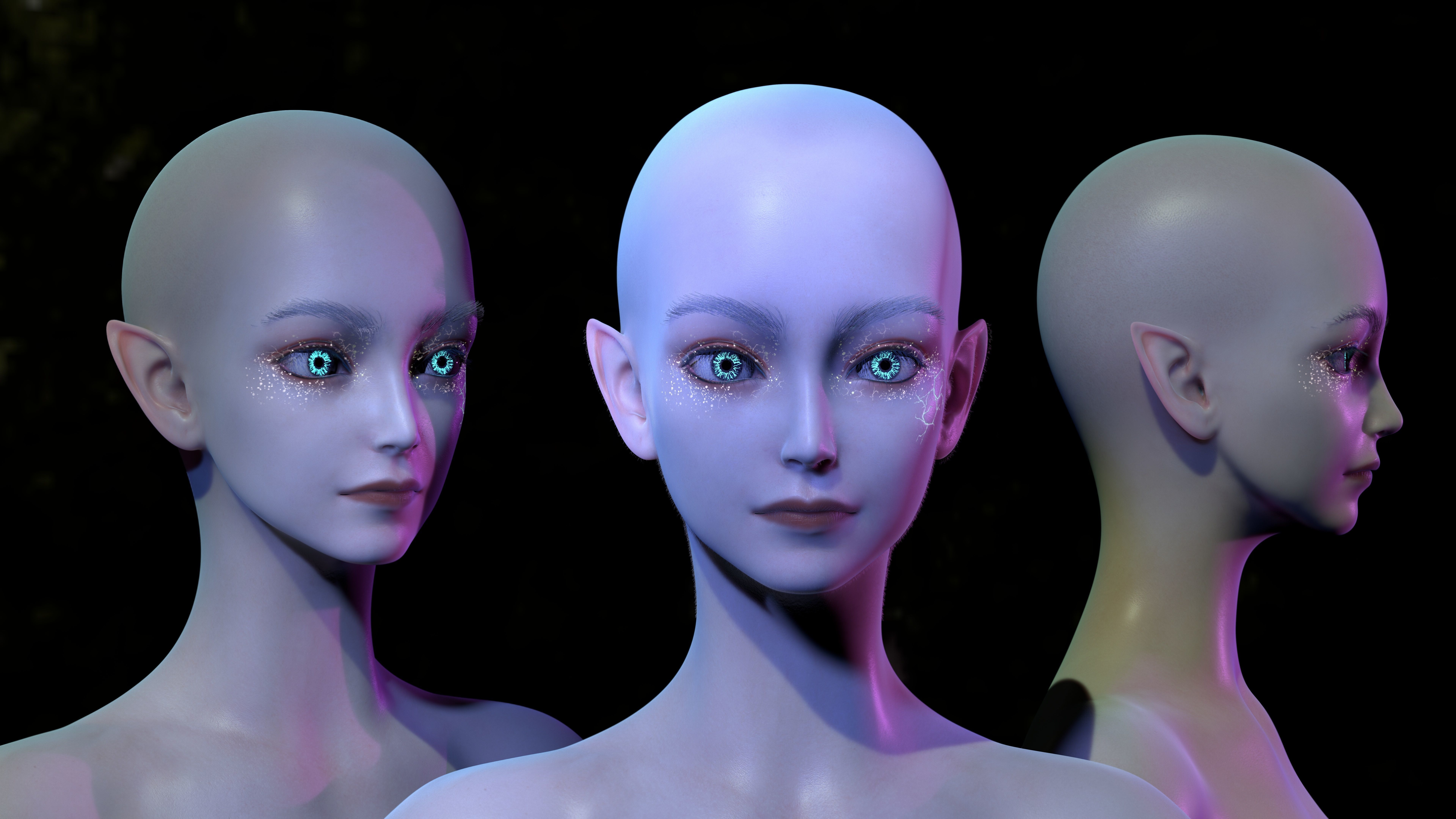 Realistic female characters 3D model_2