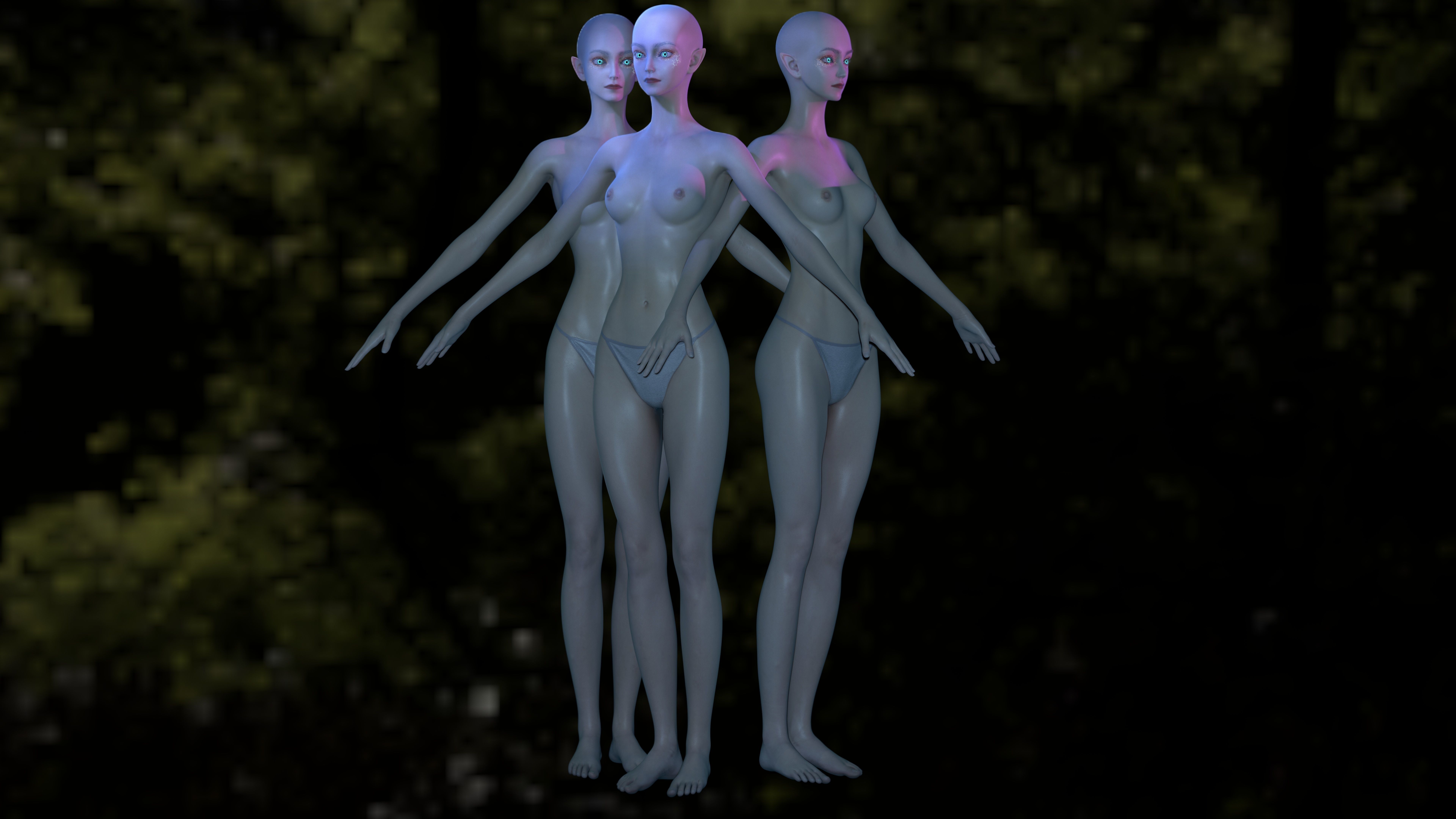 Realistic female characters 3D model_5