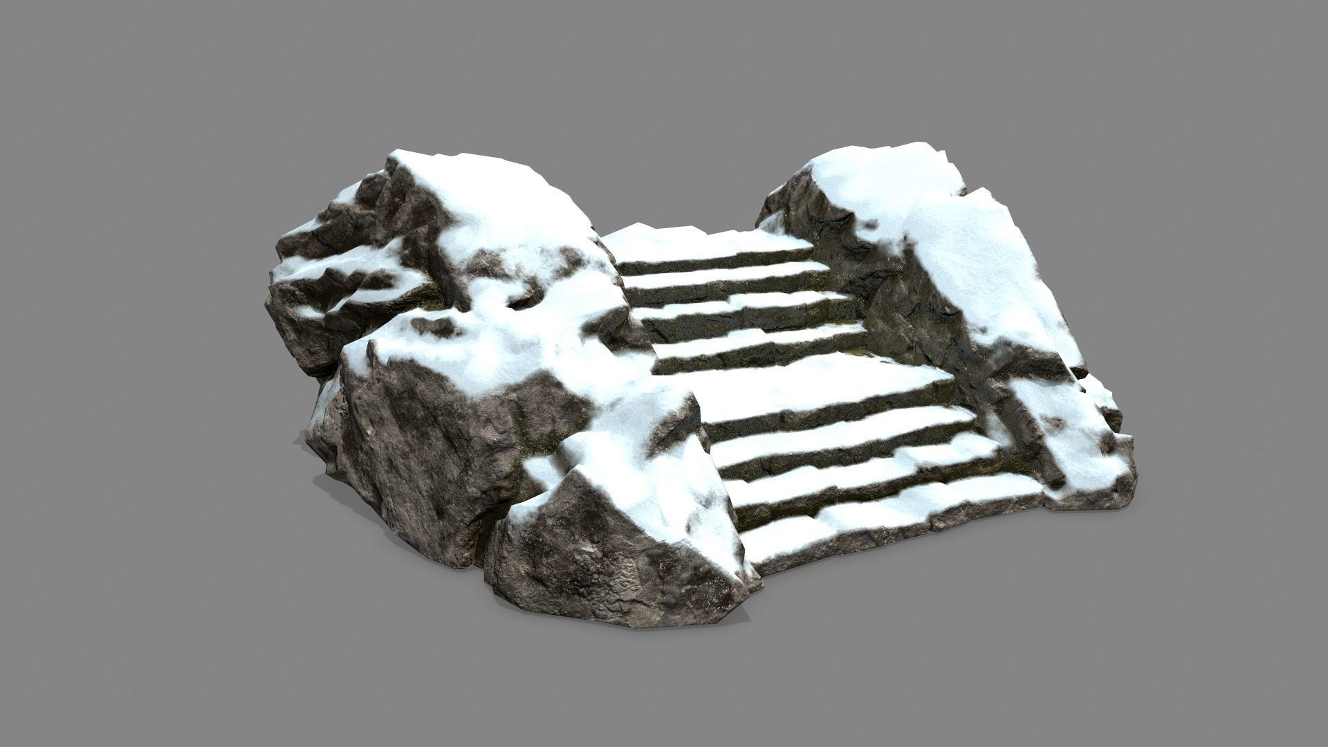 Rock Gate Low-poly 3D model_8