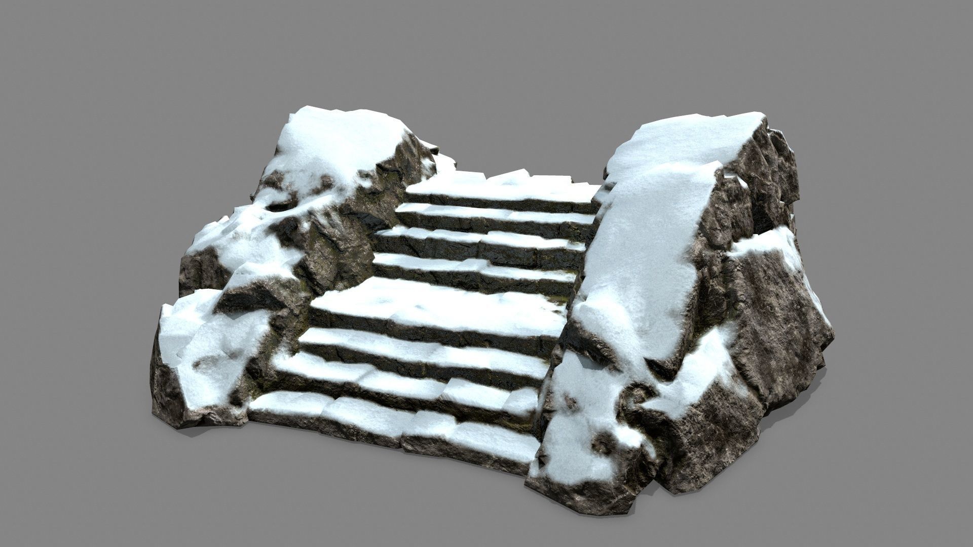 Rock Gate Low-poly 3D model_1