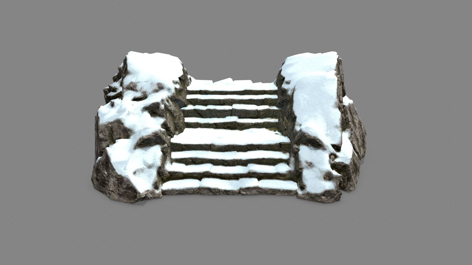 Rock Gate Low-poly 3D model_9