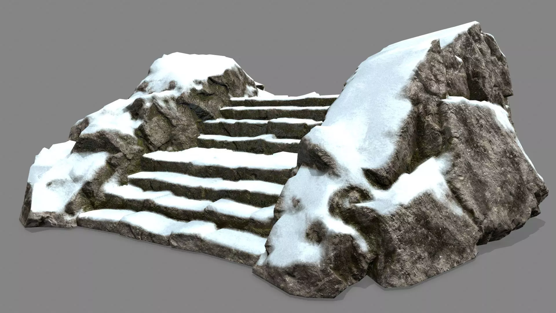 Rock Gate Low-poly 3D model_0