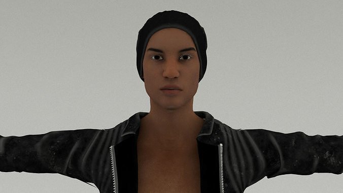 laos Game Black Male Teen Low-poly 3D model