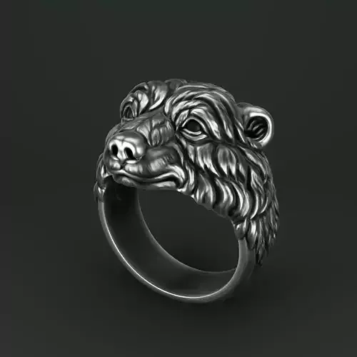Bear head ring