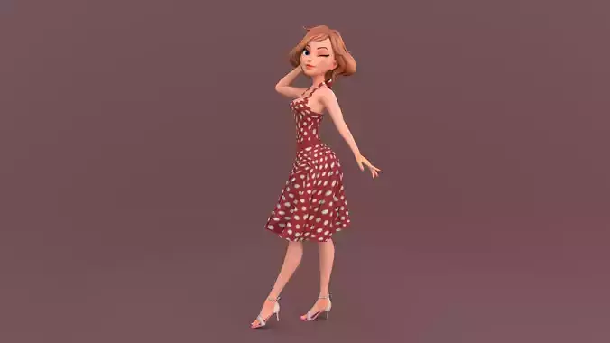 Cartoon Girl Rigged