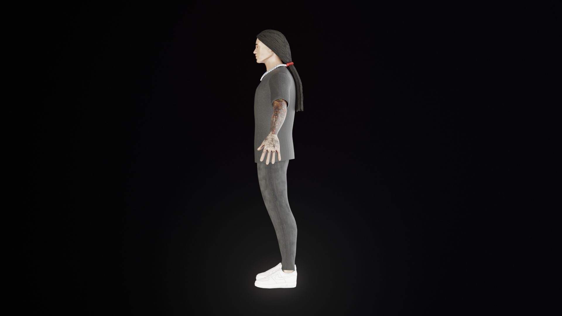 Asian Male - Stylized Low-poly 3D model_3