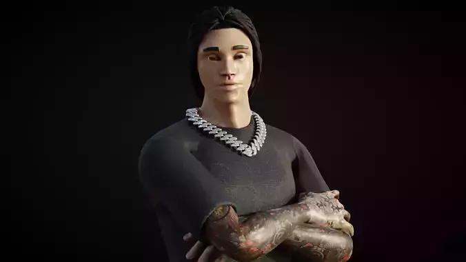 Asian Male - Stylized Low-poly 3D model