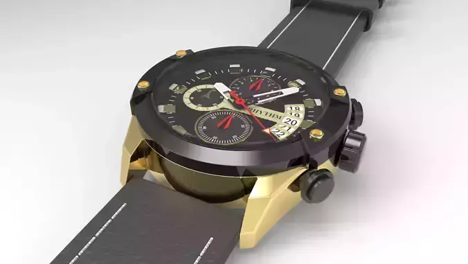 Watch - Rhythm SI1603S Black-Gold