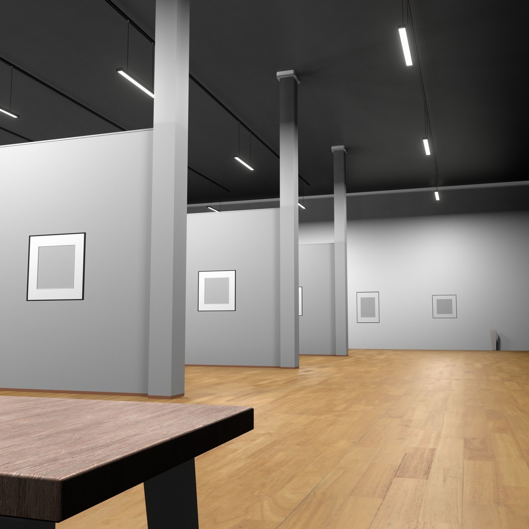 3D ART GALLERY Museum Interior 3D model_9