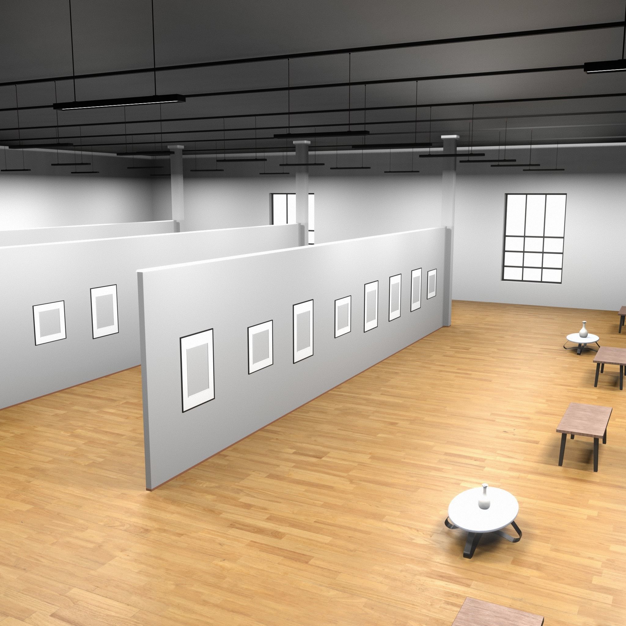 3D ART GALLERY Museum Interior 3D model_2